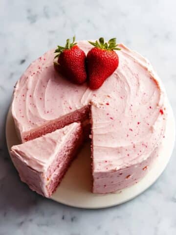 Homemade Strawberry Cake with Strawberry Frosting Recipe