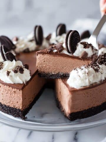 Chocolate Mousse Cake with Oreo Cookie Crust and Garnishes Recipe