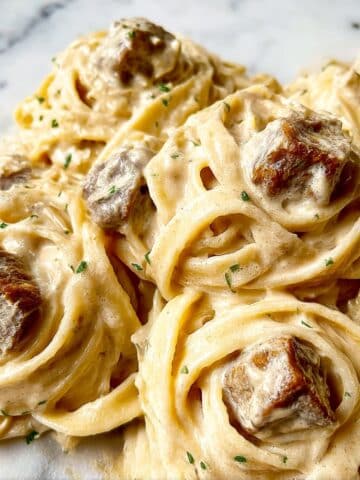 Garlic Butter Steak with Parmesan Alfredo Recipe