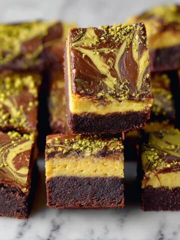 Pistachio Brownies with Kataifi and Chocolate Ganache Recipe
