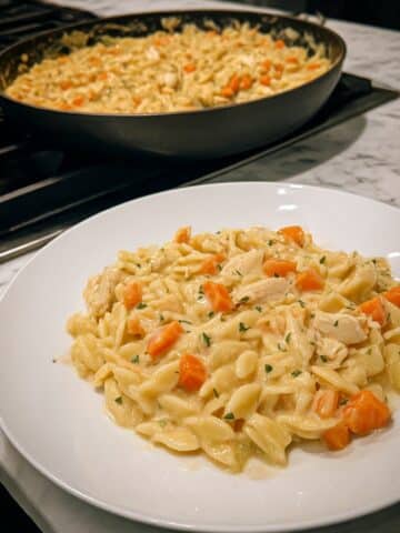 Creamy Chicken Pot Pie Orzo Recipe