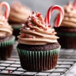Chocolate Candy Cane Cupcakes Recipe