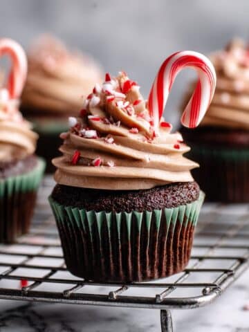 Chocolate Candy Cane Cupcakes Recipe