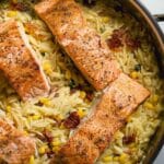 Salmon with Creamy Corn Orzo Recipe
