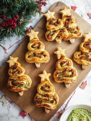 Pesto Puff Pastry Holiday Trees Recipe