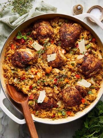 Dutch Oven Cajun Chicken and Rice with Lemon and Parmesan Recipe