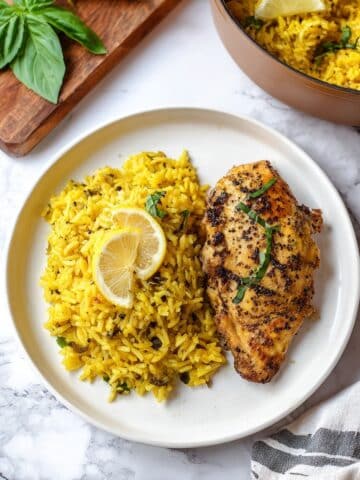 One Pot Lemon Herb Chicken and Rice Recipe