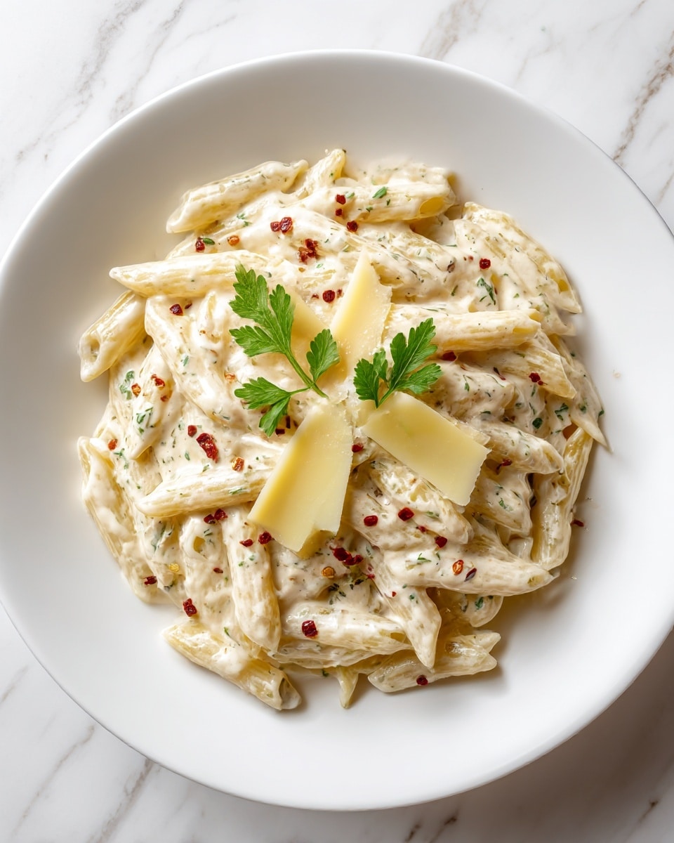 One Pot Creamy Garlic Pasta Recipe - Recipe Image