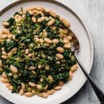 10-Minute Sautéed Garlic Spinach and White Beans Recipe
