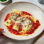 Baked Manicotti with Ricotta, Mozzarella, and Parmesan Recipe