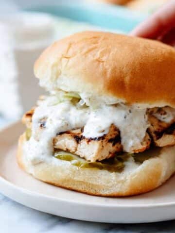 The Best White Barbecue Chicken Sandwich Recipe