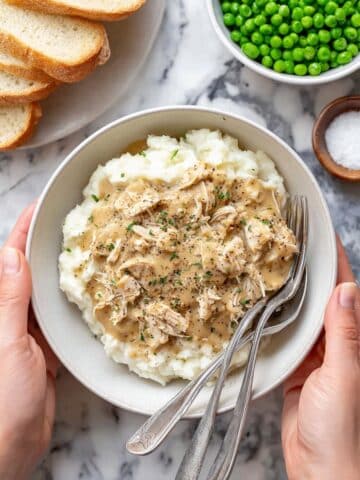 Creamy Chicken and Gravy Over Mashed Potatoes Recipe
