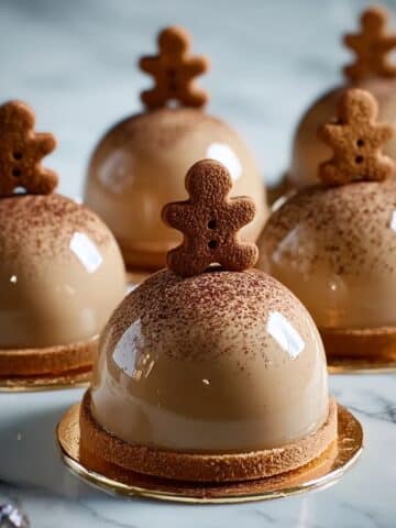 Gingerbread Latte Mousse Domes with Mirror Glaze Recipe