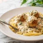 Chicken Ricotta Meatballs with Spinach Alfredo Sauce Recipe