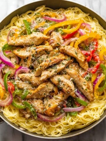 Chicken Scampi with Angel Hair Pasta and Creamy Parmesan Sauce Recipe