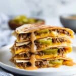 Cheeseburger Quesadillas with Wedge Salad Recipe