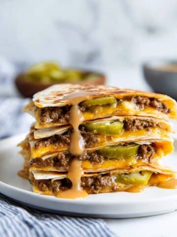 Cheeseburger Quesadillas with Wedge Salad Recipe