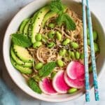 Sesame Soba Noodles with Avocado, Snap Peas, and Mint Recipe