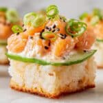Crispy Rice Salmon with Spicy Yuzu Mayo Topping Recipe