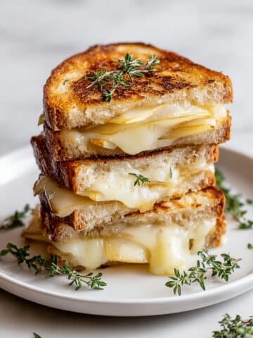 Pear & Apple Grilled Cheese with Caramelized Onions Recipe