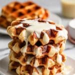 Cinnamon Roll Waffles with Cream Cheese Glaze Recipe