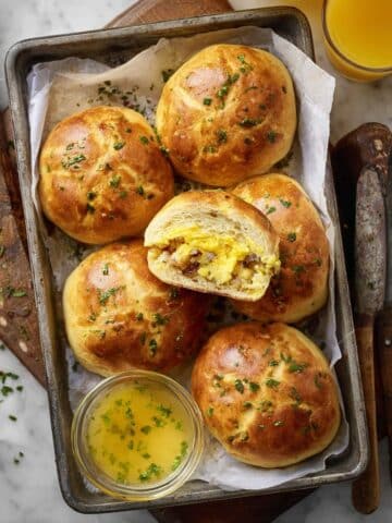 Breakfast Bombs with Cheddar, Eggs, and Sausage Recipe