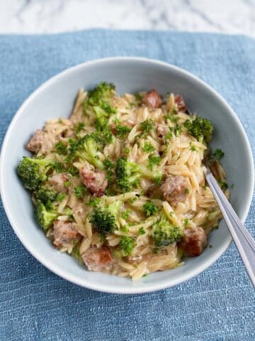Chicken Sausage Orzo Skillet with Broccoli Recipe