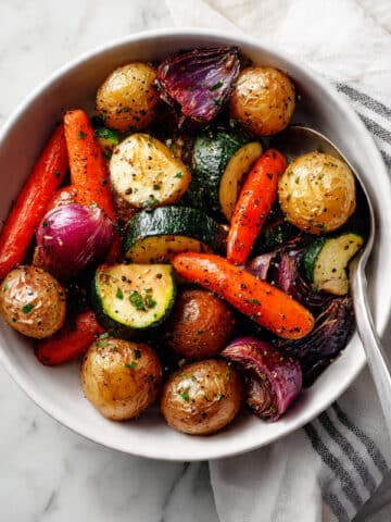 Garlic Herb Roasted Potatoes, Carrots, and Zucchini Recipe