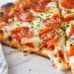 Homemade 12-Inch Pepperoni and Cheese Pizza Using a Pizza Stone Recipe