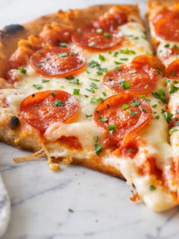 Homemade 12-Inch Pepperoni and Cheese Pizza Using a Pizza Stone Recipe