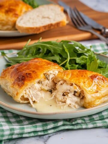 Chicken Stuffed Crescent Rolls with Creamy Cheddar Sauce Recipe