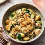 One-Pan Creamy Chicken Gnocchi with Garlic Pangrattato & Parmesan Recipe