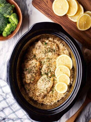 Slow Cooker Lemon Pepper Chicken and Rice Recipe