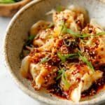 Homemade Chicken Wontons with Spicy Chili Oil Recipe