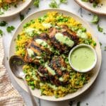 Peruvian Chicken and Rice with Green Sauce Recipe