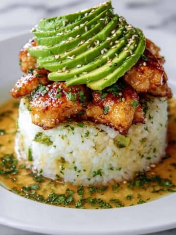 Honey Lime Chicken & Avocado Rice Stack Recipe