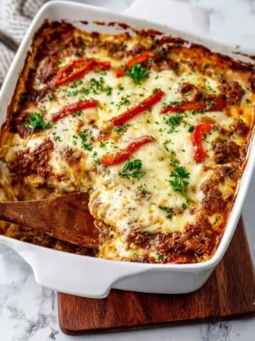 Keto Philly Cheesesteak Casserole Recipe