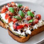 Caprese Cottage Cheese Toast Recipe