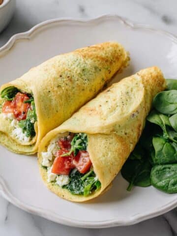 Egg Wrap with Avocado, Tomato, and Feta Recipe