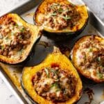 Stuffed Acorn Squash with Sausage, Mushrooms, and Parmesan Recipe