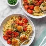 Scallop Pasta with Cherry Tomatoes and Garlic Recipe