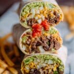 California Burrito with Carne Asada and Roasted Jalapeno Sour Cream Recipe