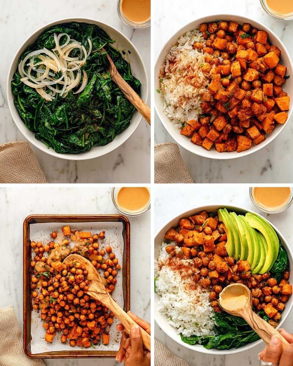 Roasted Sweet Potato and Chickpea Bowl with Tahini-Lime Dressing