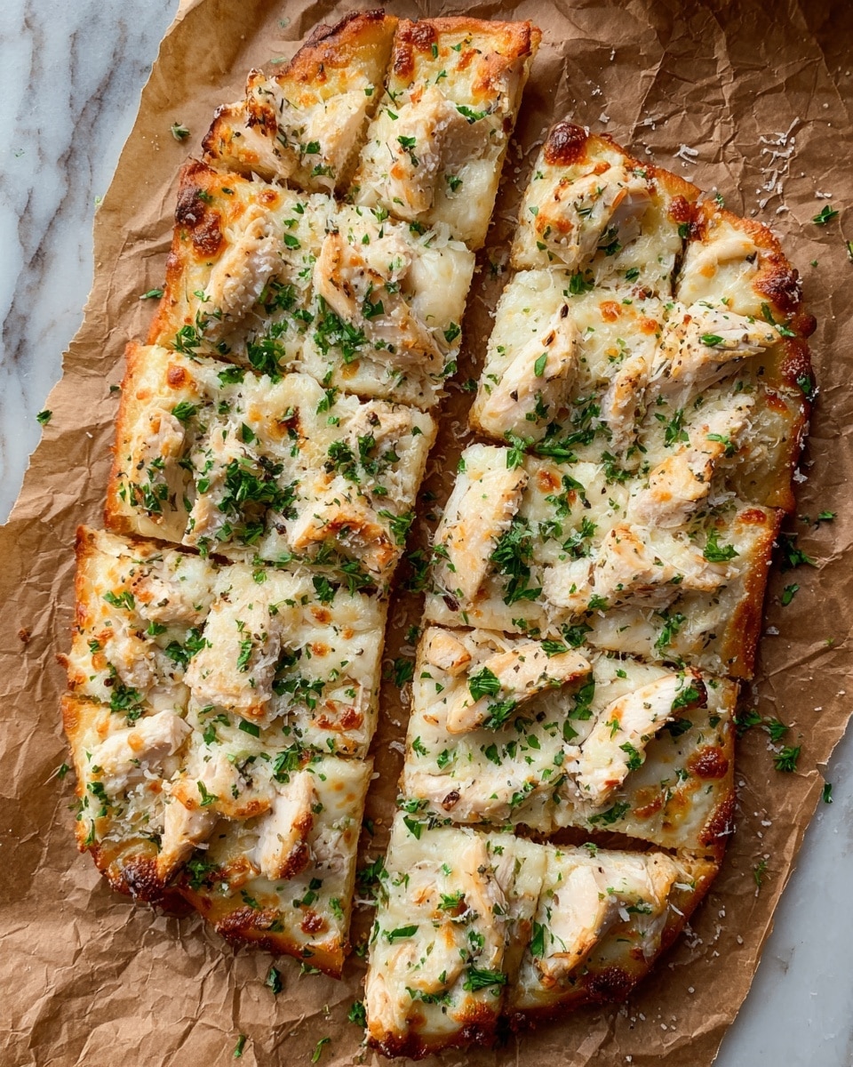 Chicken Alfredo Garlic Bread (TikTok Viral Recipe) Recipe