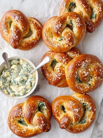 Spinach Artichoke Stuffed Pretzels Recipe
