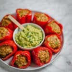 Lamb Stuffed Piquillo Peppers with Avocado Lime Puree Recipe