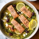 Lemon Salmon Orzo Skillet Recipe