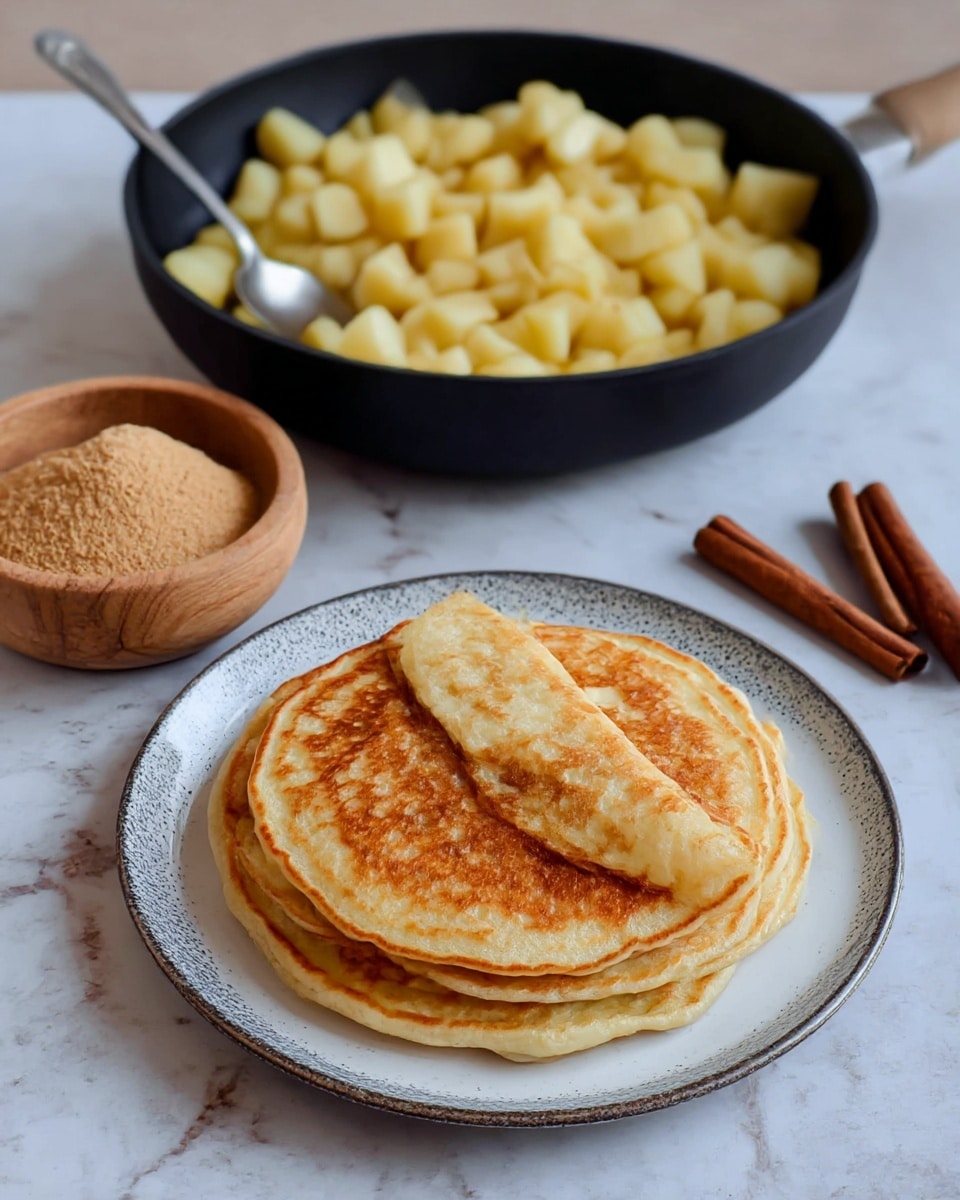 Pancake Rim Apple Cinnamon Crepes with Fresh Fruit Filling – Cozy Breakfast Delight
