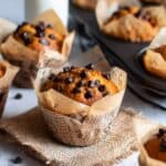 Eggless Whole Wheat Chocolate Chip Muffins Recipe