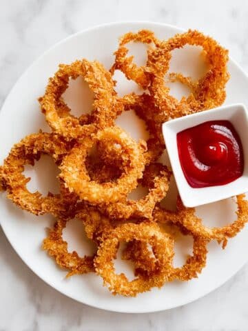 Baked Paleo Vegan AIP Onion Rings with Plantain Chip Coating Recipe